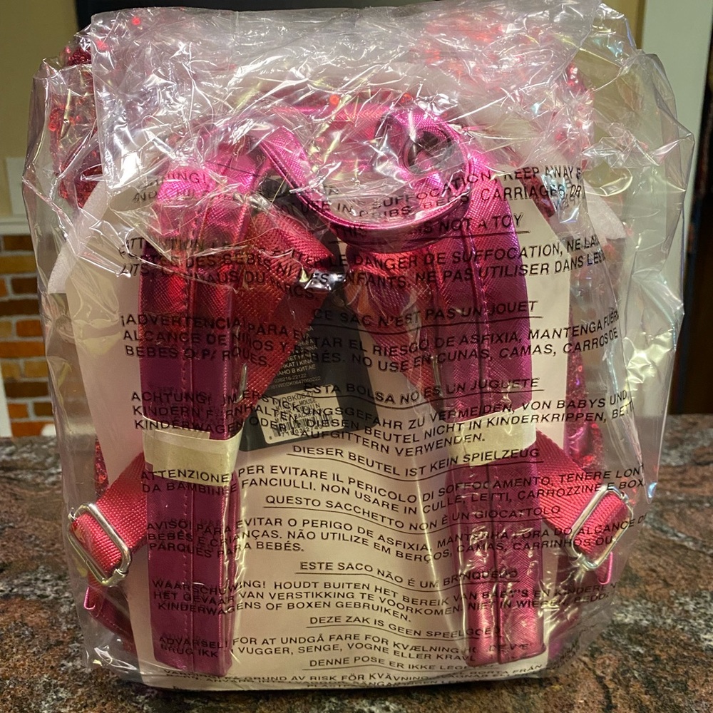 NWT 707 Street Exclusive Loungefly Magenta Mini Backpack - Picture 3 of 5